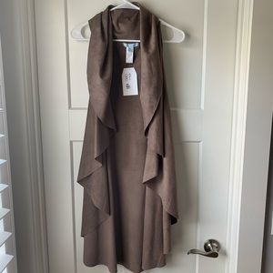Light Mocha Suede Cowl Vest